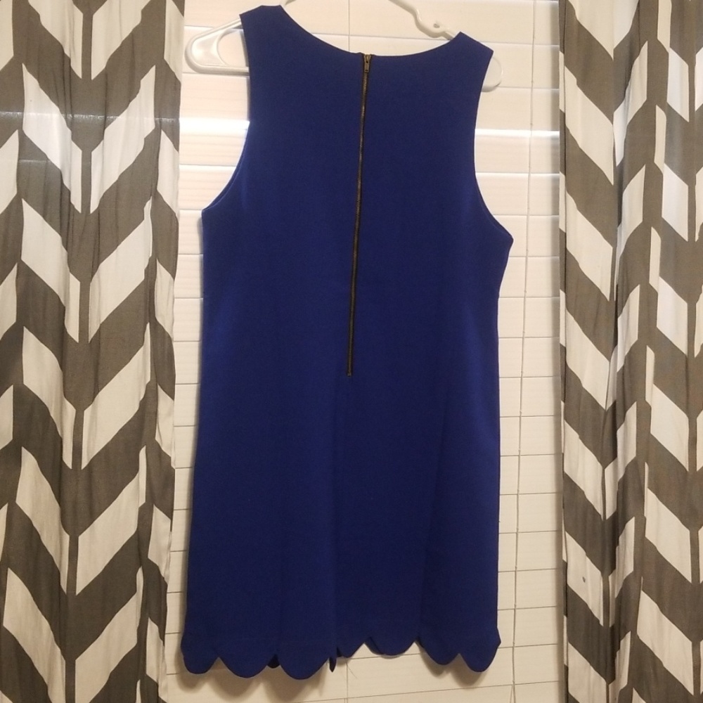 Navy Blue Scallop Dress